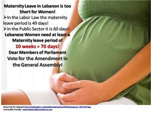 Maternity leave in Lebanon too short campaign rita chemaly